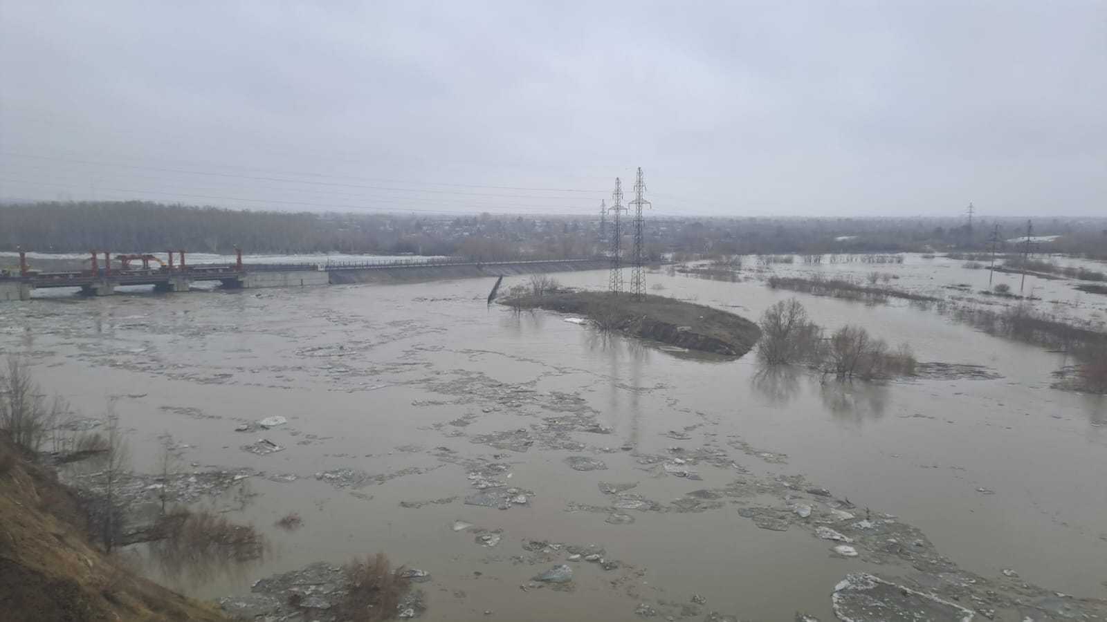 разлив Ишима, паводок в Петропавловске 2024 год