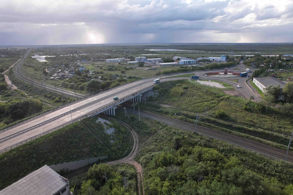 Город Петропавловск панорама вид сверху снято с коптера дрона