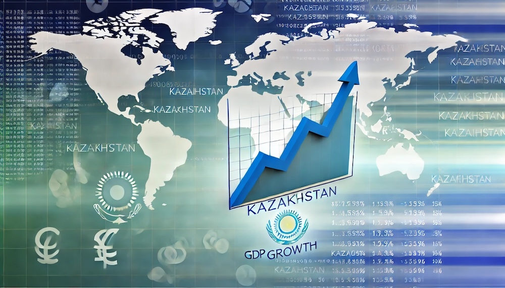 ИИ сгенерировал картинку, как растет ВВП в Казахстане, точнее рост замедляется